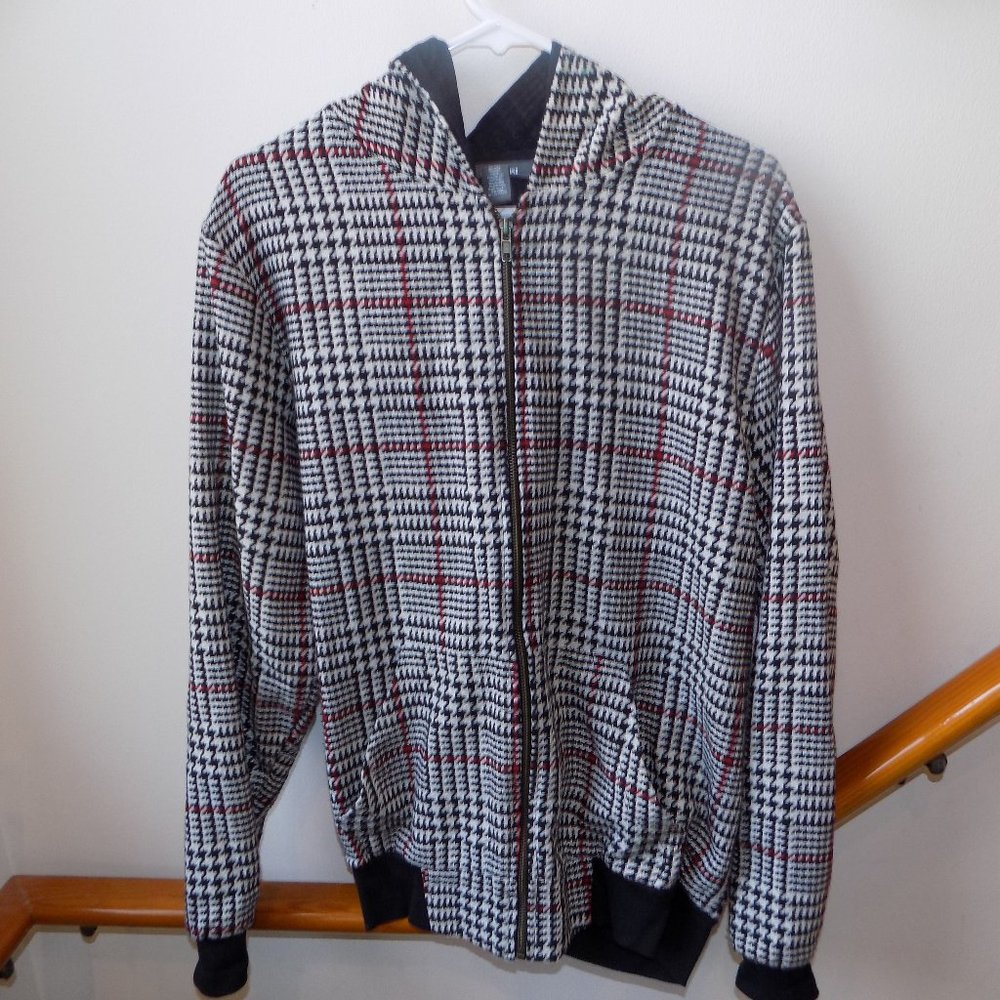 HERITAGE HOUNDSTOOTH HOODED ZIP UP